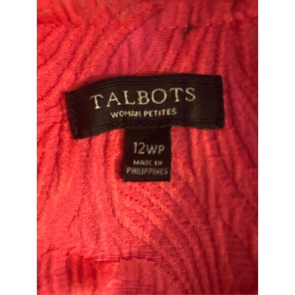 Talbots sheath pink and coral floral type print jacquard fully lined dress - Picture 11 of 11